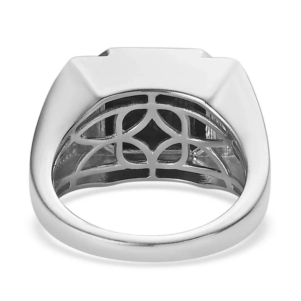 Artisan ✦ Black Spinel Platinum Ring ✦ 7.00ctw Bold Collector Piece Sz 14 NWT